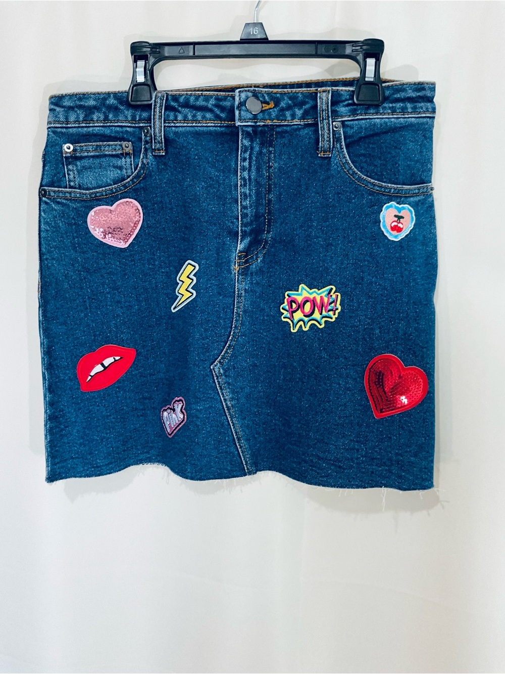Girls GB Denim  Embellished Patch Skirt  Size 16 NWT